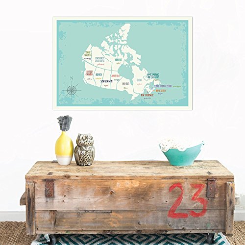 Children Inspire Design PRICANXXX0507.M Travel Decor, Canada Wall Map Art Print thumb #3