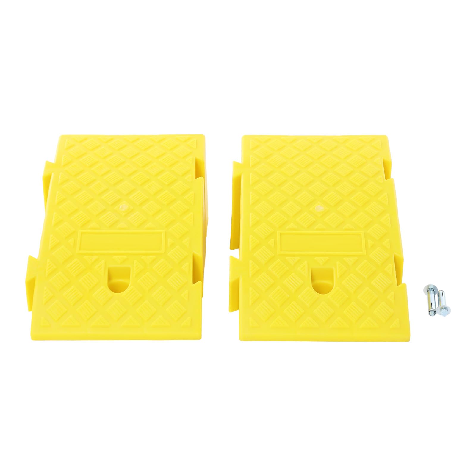 2 pezzi di cordolo rampa da 16 cm di altezza, rampa antiscivolo portatile, rampa per auto assemblabile, 40 x 25 x 16 cm, rampa in plastica per soglia fino a 1,5 tonnellate per bicicletta, moto, sedia