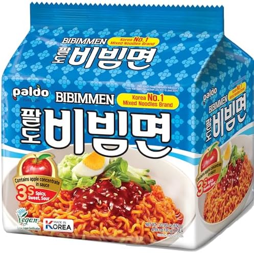 Paldo Korean Ramen Family Pack (Bibimmen) 4.59oz (Pack of 5)