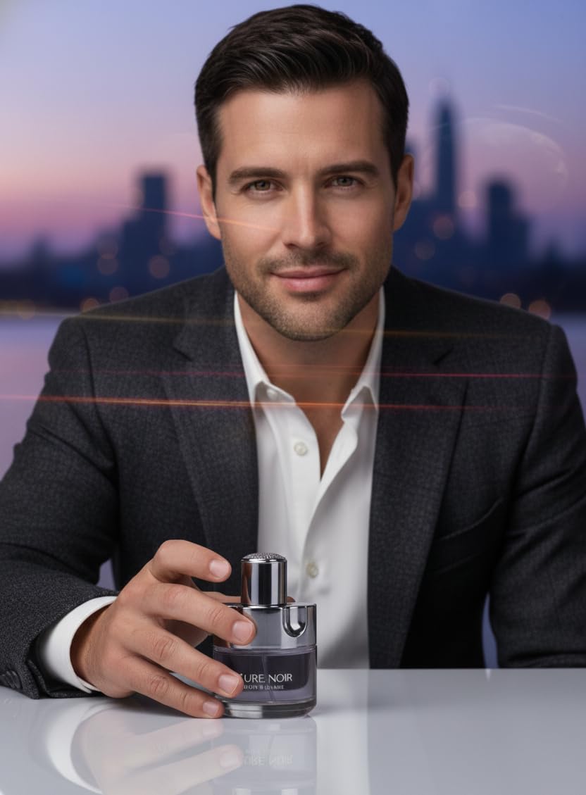 AZURE NOIR POUR HOMME Cologne Eau de Toilette Fragrance for Men 3.4oz/100ml, Natural Spray, Long Lasting - Image 5