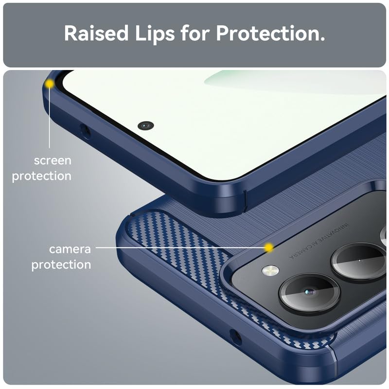 Image of Hybrid Carbon Fiber Back Case for Redmi 15 5G (Blue)