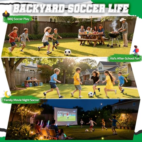 Image of Happy Jump Portable Soccer Goal 7x5 & 5x3.6 FT, Large-Frame Training Net