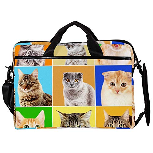 Maletín de hombro para laptop con diseño Cute Cats y protección acolchada antiafectaciones