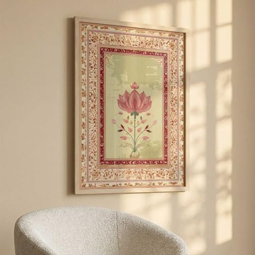 Image of kotart Madhubani Art Wall Painting Traditional Home Decoration With Frame For Living Room Bed Room Hotel Wall Decor Digital Reprint (19x25 inch)