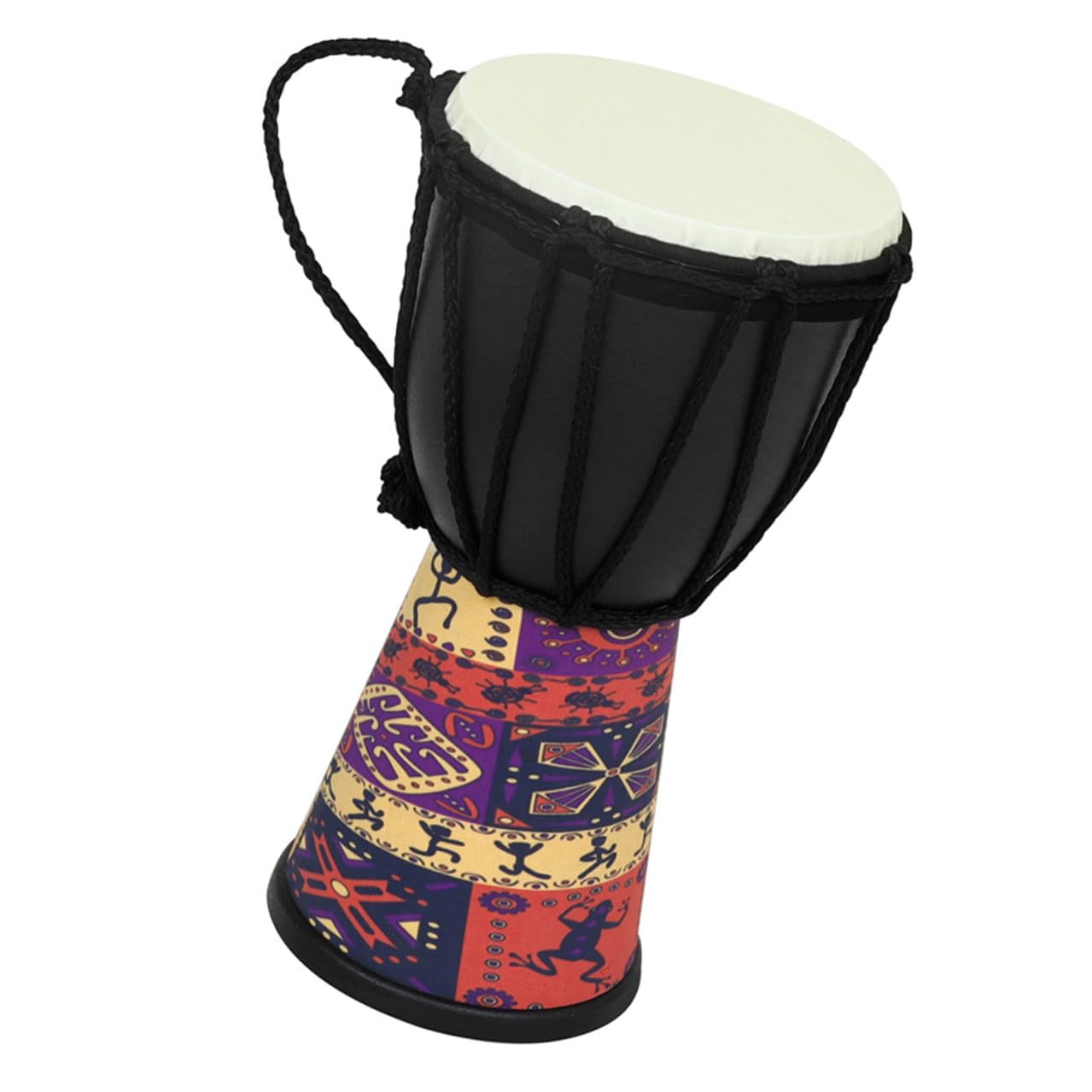 Djembe para Principiantes de Mano Africano Instrumento Musical Hecho de Ligera Piel de Cabra Natural Principiantes Clase de Música