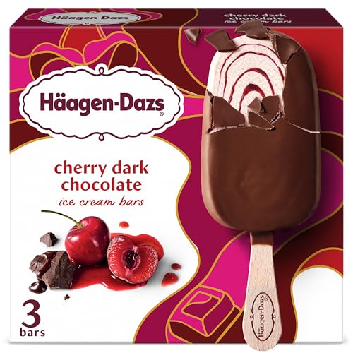 Haagen Dazs Cherry Dark Chocolate Ice Cream Bars, 3 Count