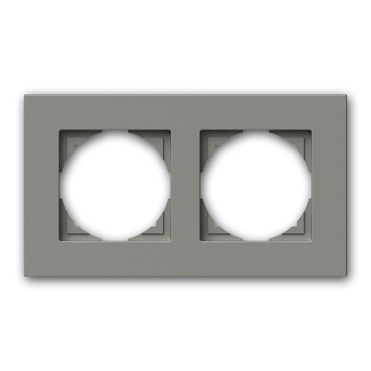 Ramka LOGIQ PŁASKA, 2-krotna, do włącznika lub gniazda światła, kolor tytanowy, ramka podwójna do montażu wzdłużnego i poprzecznego, 10 sztuk
