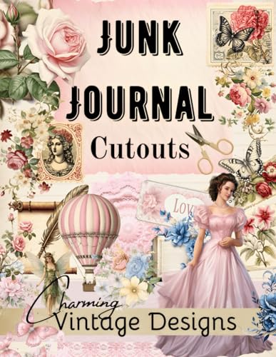 Junk Journal Cutouts Book with Charming Vintage Designs: High Quality