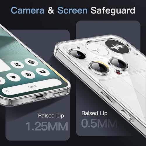 Image of JETech Cover Case for Nothing Phone 3, Clear Shockproof Bumper Cover, Anti-Scratch Hard Back, Protective Slim Fit, Non-Yellowing, Durable Transparent TPU for Drop Protection (Clear)