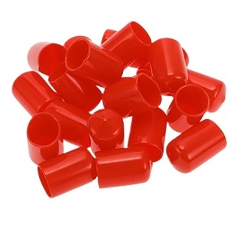 LOCKLGFMCZ 17mm Car Wheel Lug Nut Bolt Cover 20pcs Universal Auto Tyre Screw Protection Cap Plugs Anti-Rust Exterior Decoration(Rosso)