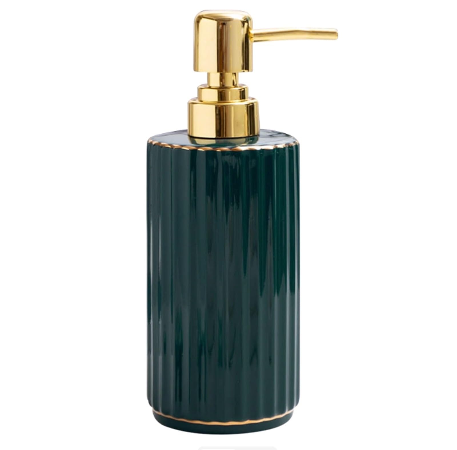 Kxaoxgrc Grn Glass Soap Lotion Dispenser Set, Ceramic Soap Dispenser Refillable Striped Style For Bathroom Kitchen Multicolor(Grn)