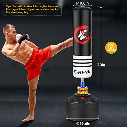 Image of GIKPAL Freestanding Punching Bag, Heavy Boxing Bag with Stand for Adult, Kickboxing Bag with Suction Cup Base for MMA Muay Thai Fitness