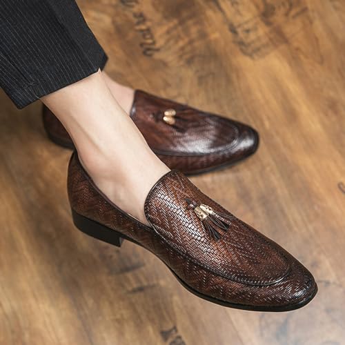 YZABEL Men’s Leather Slip-On Pointed Toe Oxfords for Classic Formal Business Men's Breathable Oxfords Formal Dress Wedding Dress Shoes2