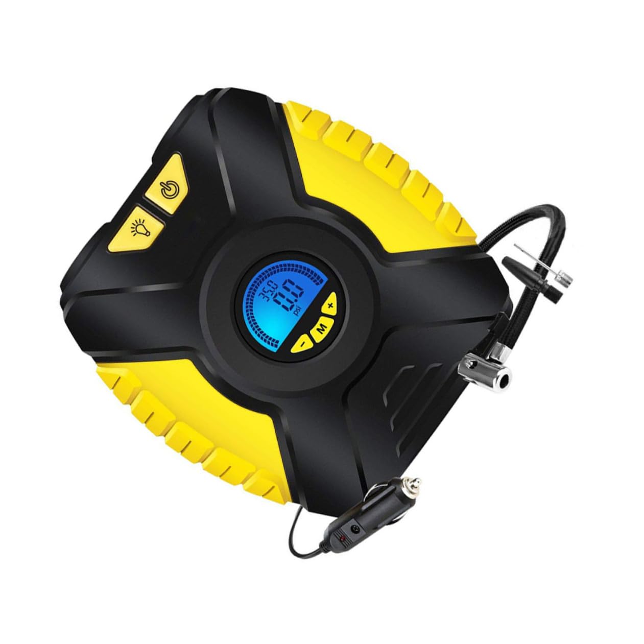 GALPADA 1 Juego inflador Portable Air Pump Portable Air Compressor Bomba de neumáticos de vehículos Bomba Inflable de Aire Pantalla Digital Accesorios de Auto Bomba de Aire Cobre
