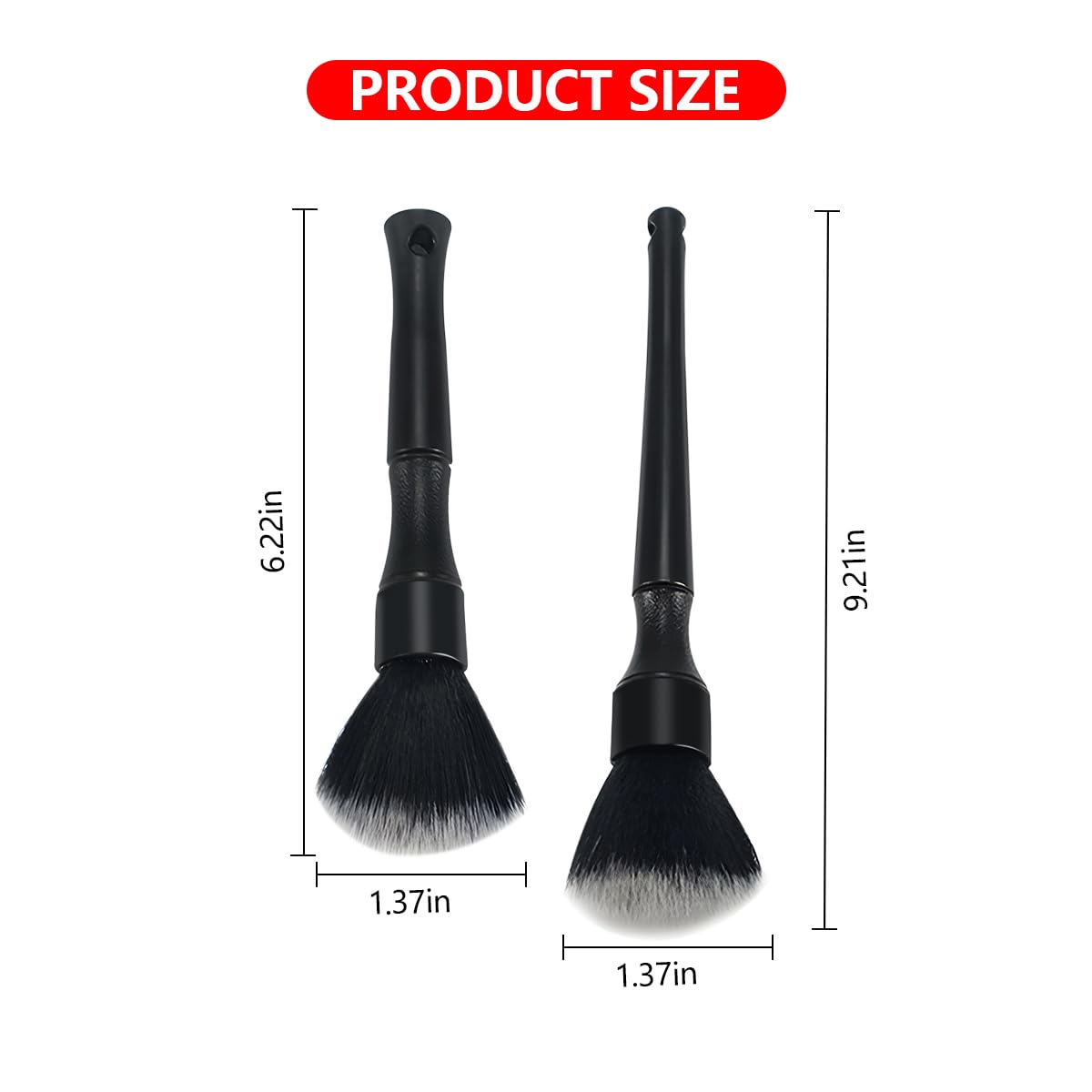 Mandark 2PCS Car Detailing Brush Set, Ultra-Soft Automotive Detail Brushes Kit, Vehicle Interior Cleaning Tool Accessories for Engine Bay Air Vent Seats, Universal for RV, SUV, Truck