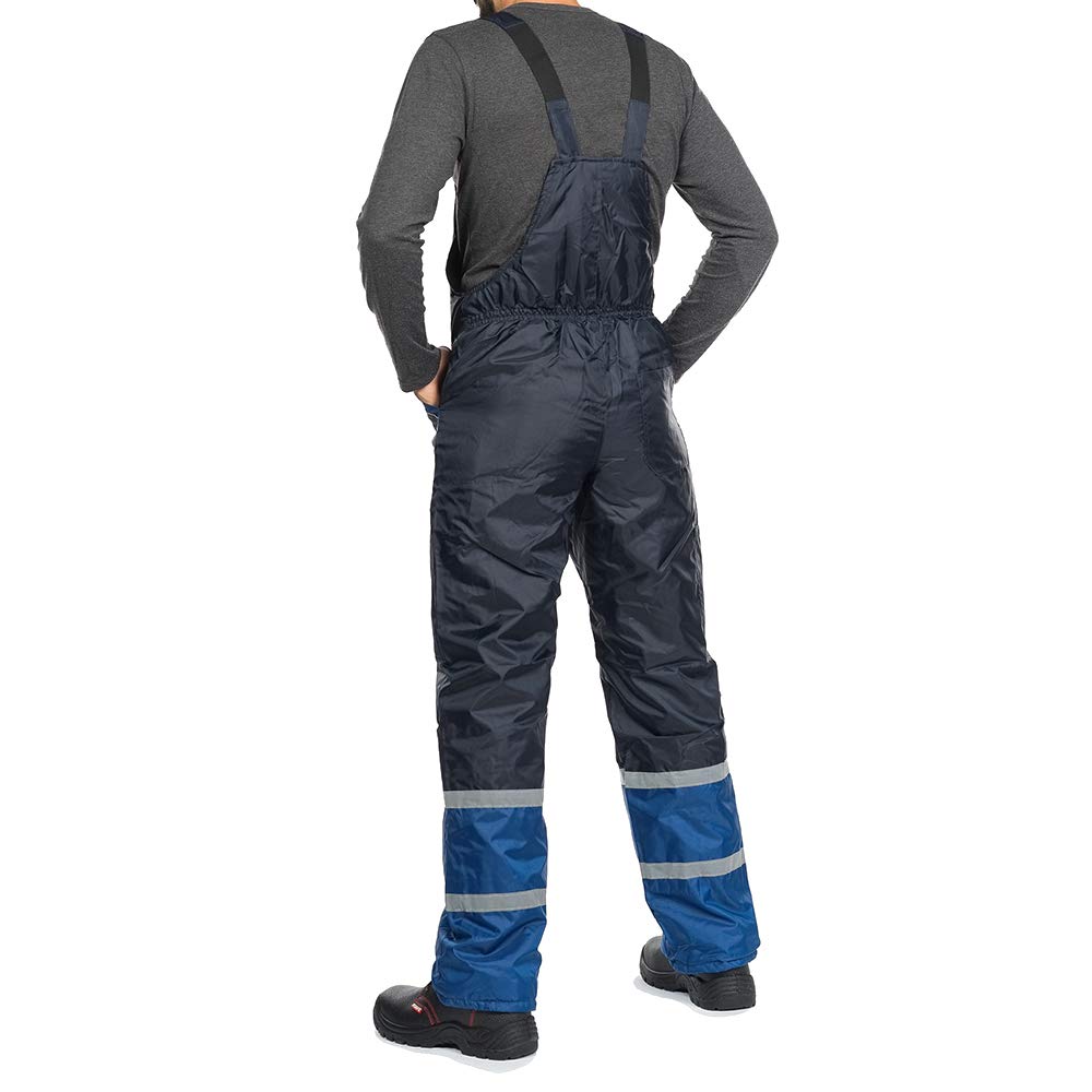 MAZALAT work wear Salopette da Lavoro Uomo Inverno, Pantaloni da Lavoro Inverno, Impermeabile, A Prova di Vento, Blu, Caldo, Bande Riflettenti