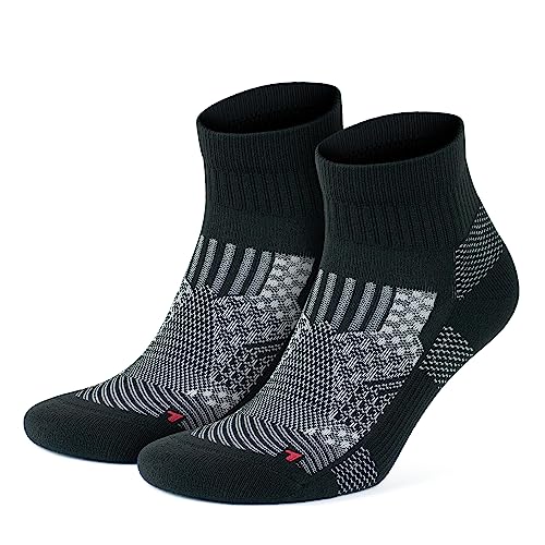 GoWith 2/4 Pairs Unisex Running Socks, Anti-Blister Cushioned Athletic Performance Padded Seamless Ankle Socks