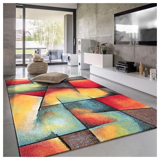 Paco Home Alfombra Pelo Corto Salon Moderna Dibujo Geometrico 3D, tamaño:160x230 cm, Color:Multicolor 6