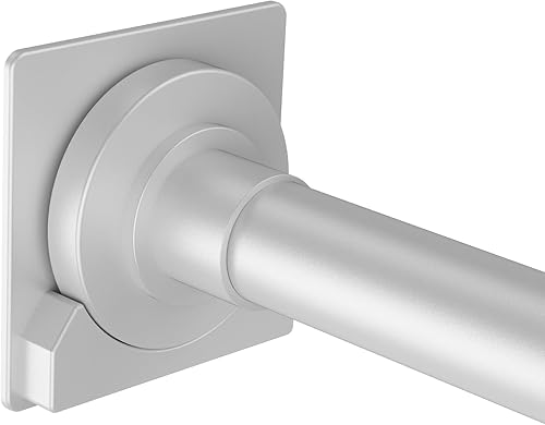 SMODBRODRE Barra de tensión de cortina de ducha, 31-56 pulgadas, de níquel cepillado, ajustable, con resorte, para baño, con soportes para barra de