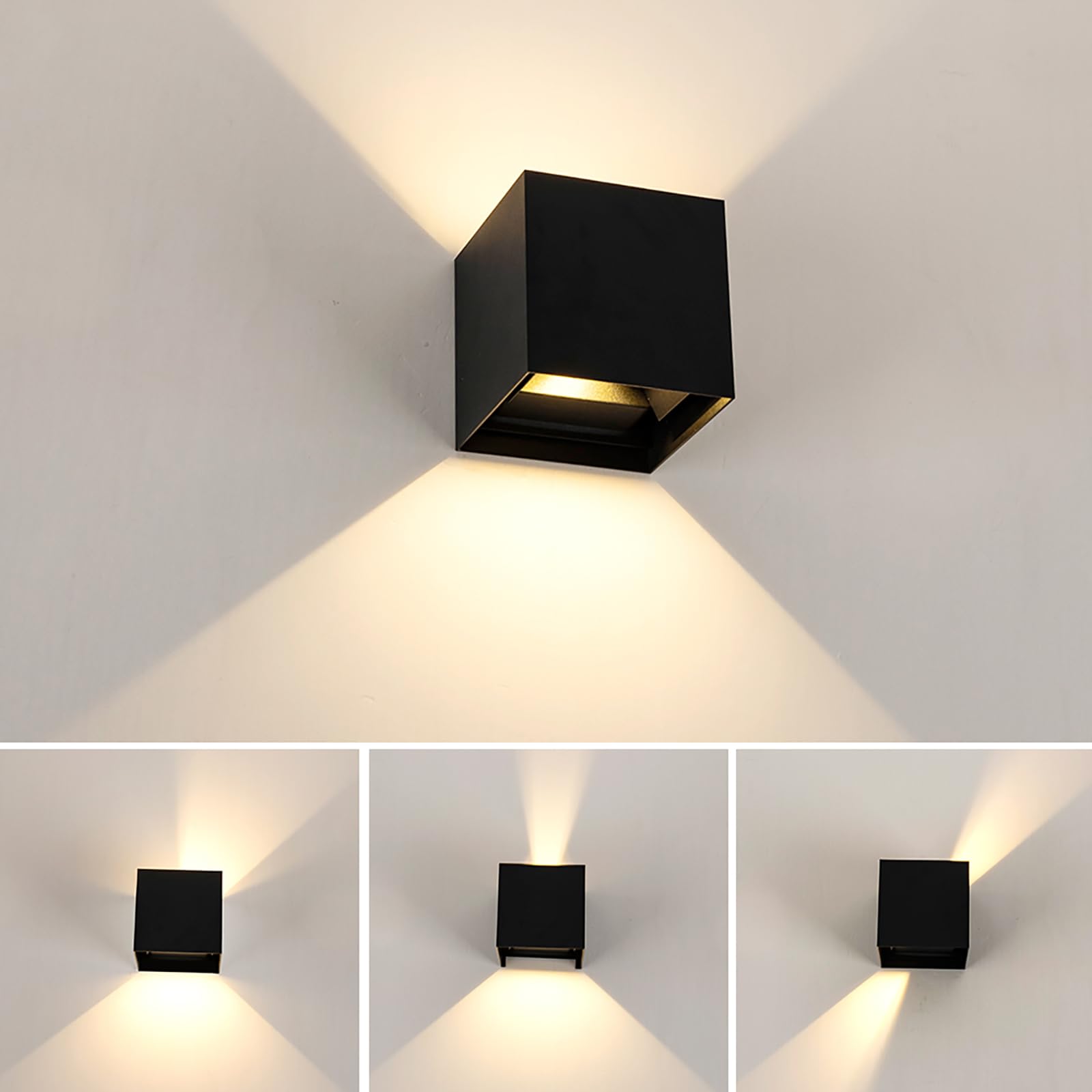 GXSTHY Outdoor Wall Light Color Changeable,Indoor LED Patio Lights,Adjustable Up and Down Wall Lamp,Waterproof IP65 Exterior Sconce Lights for Bedroom