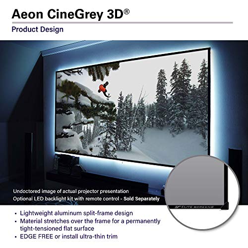 Image of Elite Screens 158 inch CLR and ALR Projector Screen 2.35:1 4K, Standard Throw Projection, Edge Free Fixed Frame Projector Screen for Indoor Movie Screen Home Theater - Aeon CineGrey 3D AR158C3D-WIDE