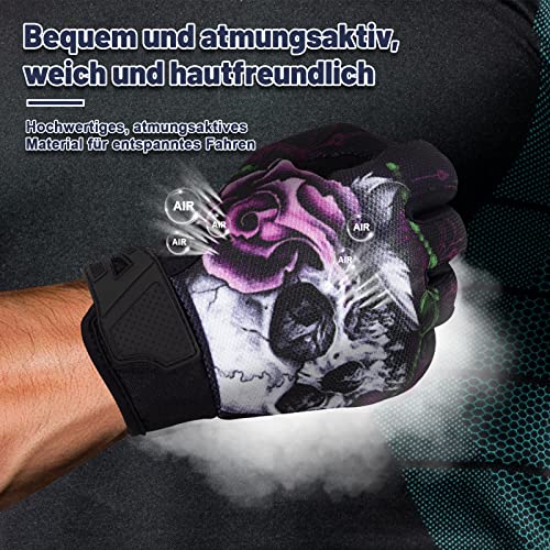 RIGWARL Motorcycle Gloves for Women Touchscreen, Breathable Pink Riding Gloves Womens Non-Slip, Designed Riding Gloves Motorcycle Womens Full Finger for Mountain Bike Cycling ATV MTB Gloves - Thumbnail 3