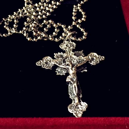 elegantmedical S925 Sterling Silver Large Crucifix Cross rosary part necklace pendant catholic gift - Image 4