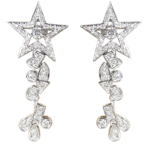 Boucles d'oreilles pendantes diamant en pierres précieuses pour mariée