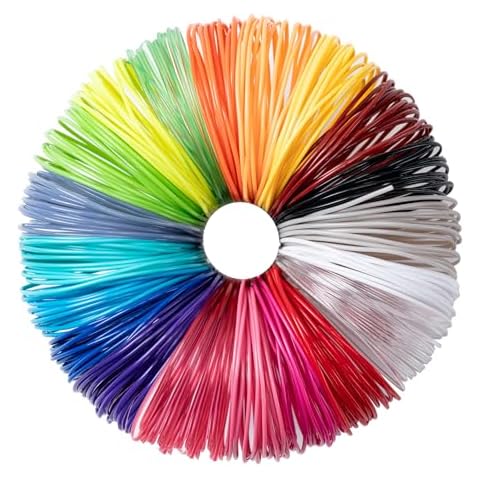 20 Colors 3D Pen PLA Filament Refills, Each Color 10feet, Total 200 Feet, 1.75mm PLA, Works with Most 3D Printing pens Cover