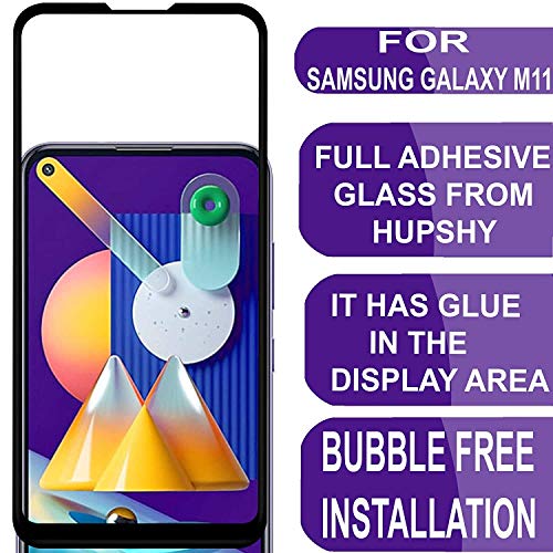 Image of Screen Protector for Samsung Galaxy M11 / A11 (Black) Tempered Glass Edge-to-Edge 6D Screen Guard With Installation Kit