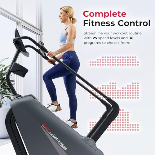 Sunny Health & Fitness Premium High-Intensity Stepper Stair Climber, Commercial Grade Stepmill Exercise Machine, 25 Levels of EMS, Free SunnyFit App Bluetooth Connection 400LB Capacity - SF-X7300 - Image 3