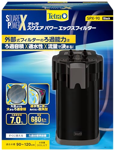 テトラ スクエアパワーエックスフィルター SPX-90 外部フィルター すぐに使えるろ過材標準装備 簡単スタート 強力ろ過 アクアリウム