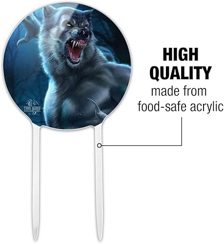 Miniatura 6 de Decoración de acrílico para tartas de monstruo de hombre lobo aterrador, decoración de fiesta para boda, aniversario, cumpleaños, graduación