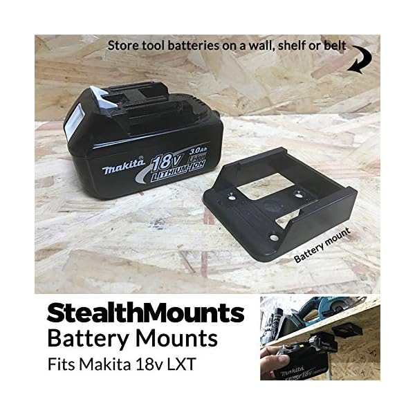 StealthMounts Battery Mounts for Makita 18v LXT (Black) - 5 Pack – Bild 3