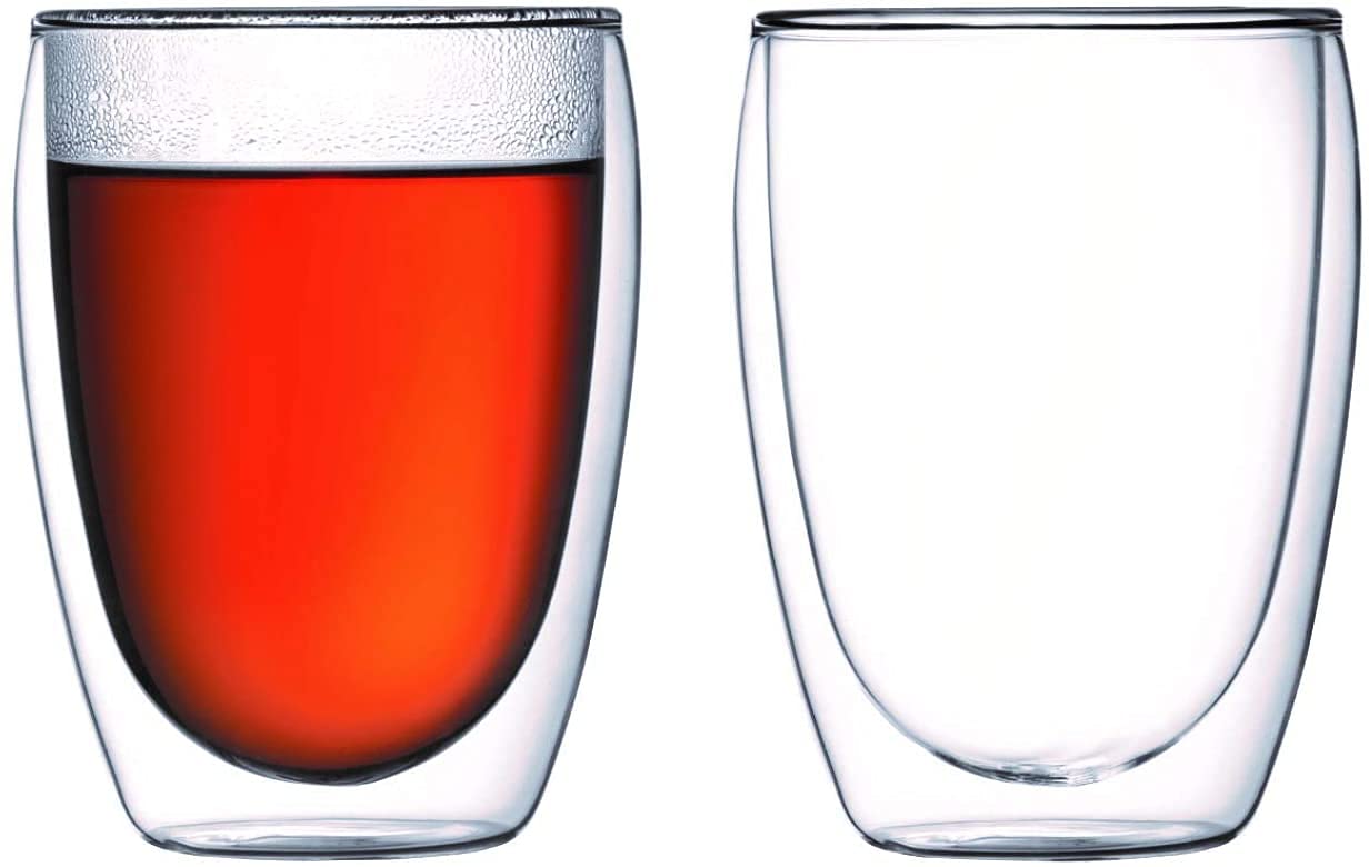 essjay Royal Windsor Glass Glass Set of 2, Large Double-Wall Insulate Glasses, Clear, 350 ml Each (Set Glass of 2) for Coffee, Juice, Milk, Water etc.