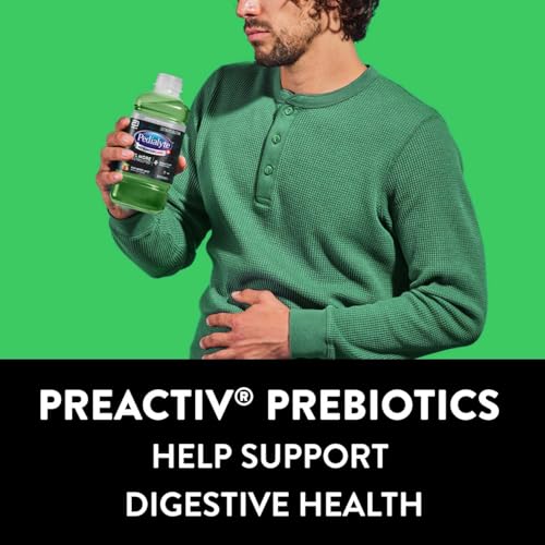 Image of Pedialyte AdvancedCare Plus Electrolyte Hydration Drink, Has 33% More Electrolytes and Has PreActiv Prebiotics, Kiwi Berry Mist, 1 Liter, Pack of 4