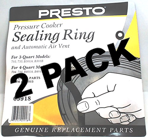 2 Pk, Presto Pressure Cooker Sealing Ring Gasket, 09918