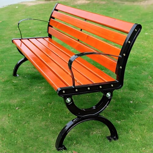 Banco de madera para exteriores con respaldo que soporta lluvia y sol para patios de 1,2 m 2