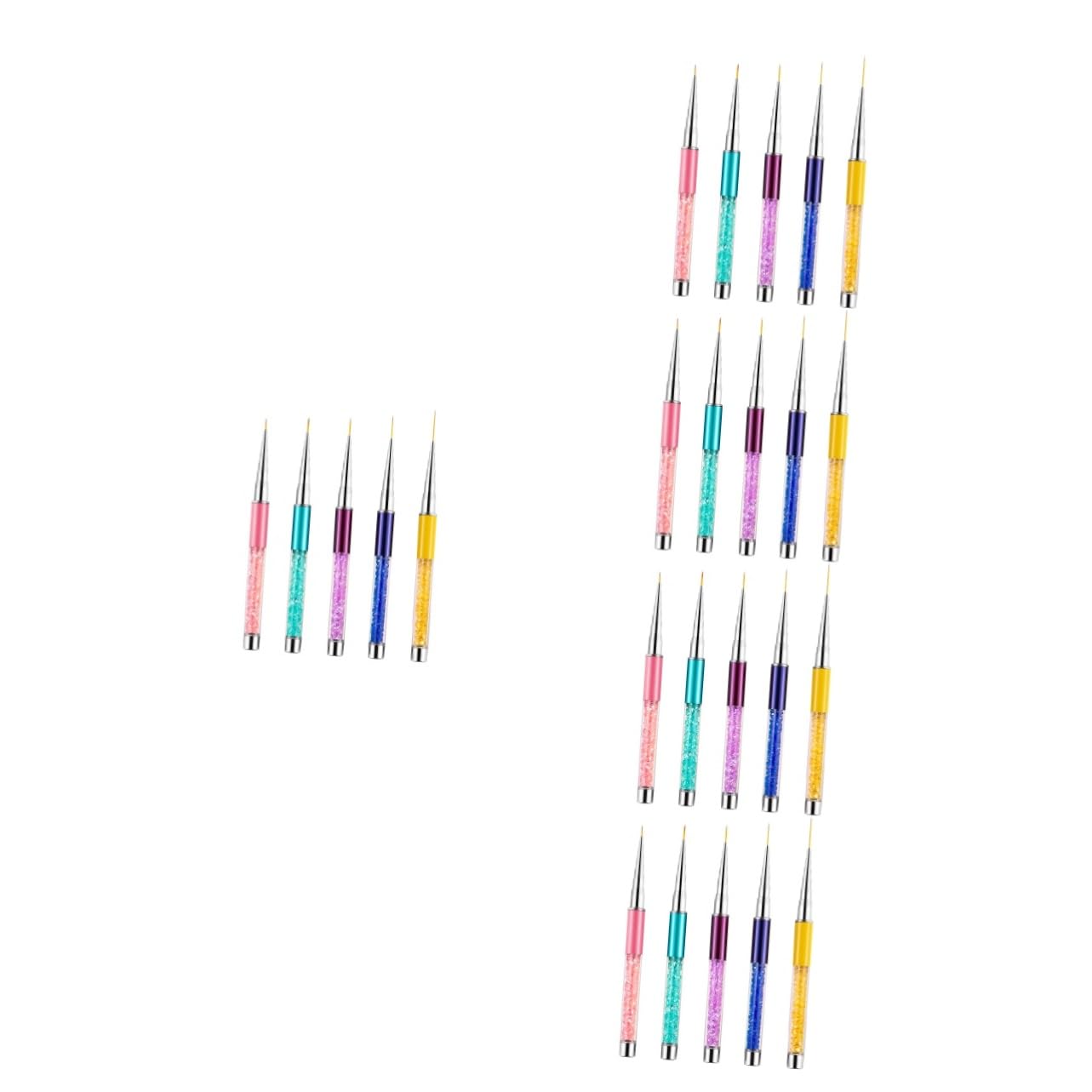 Ipetboom 25 Piezas juego de pinceles para uñas cepillo de uñas 3d pluma de dibujo de uñas accesorios para uñas pluma de pintura de arte de uñas bolígrafo para pintar uñas clavo