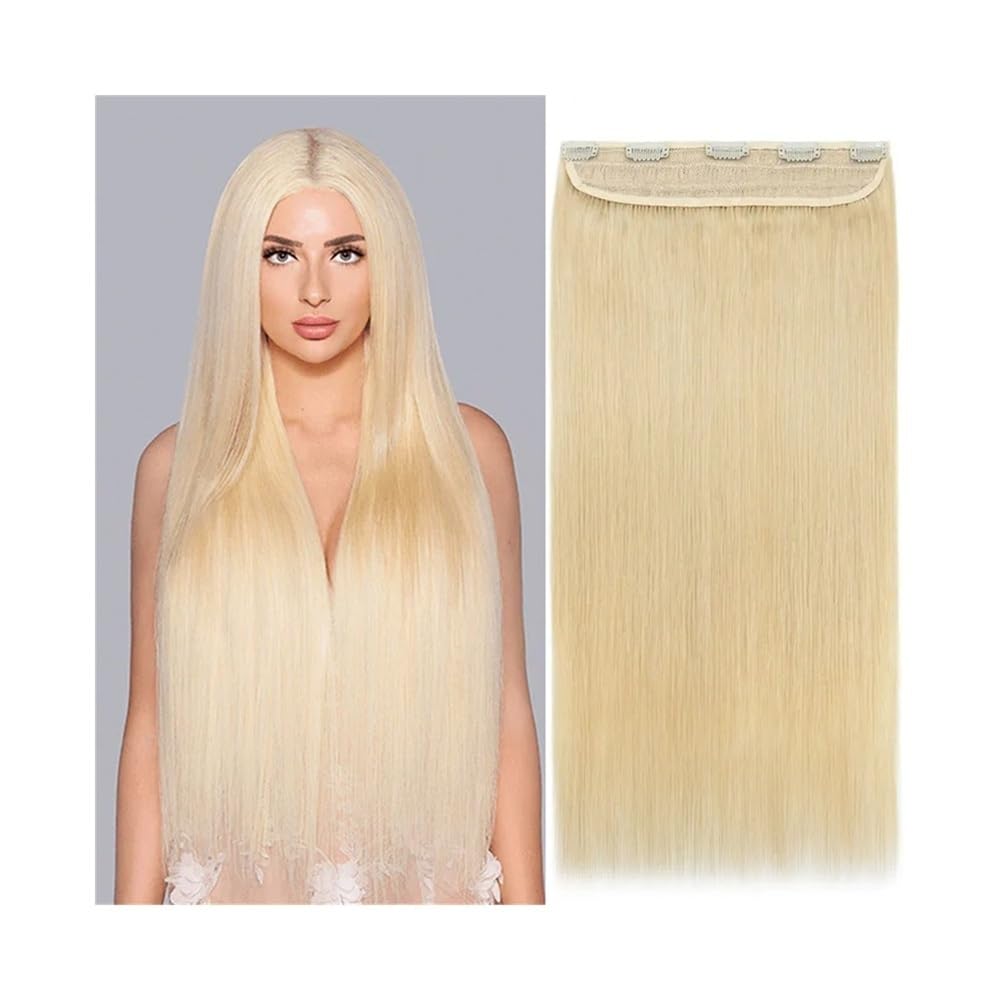 Modne przedłużanie włosów Clip In Hair Extension Prawdziwe ludzkie włosy #613 Prosty blond Jeden kawałek Brazylijski Remy 16 do 26 cali dla kobiet Miękkie (24 cale)