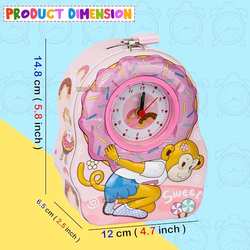 Image of Zest 4 Toyz Money Bank for Kids 2 in 1 Metal Piggy Bank with Lock N Key Table Alarm Clock for Kids Money Saving Box Gullak Money Box Coin Bank Birthday Gift Toy Age 3+