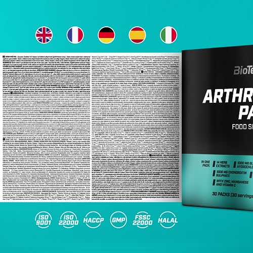 BioTechUSA Arthro Forte Pack Nahrungsergänzungsmittelpaket mit Glukosamin, Chondroitin, MSM, Vitaminen und Mineralstoffen, 30 Stück Paket