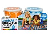 Rose Art Washable Sidewalk Chalk Paint 2ct Glitter ORN/blu
