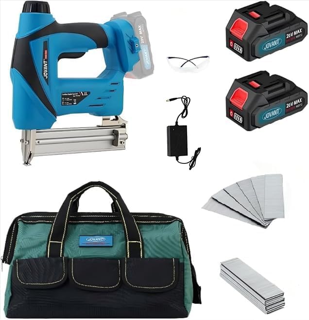 2 in 1 Nail Gun Battery Powered,Cordless Nail Gun with 800pcs Nails&Staples, Electric Nail Gun with...