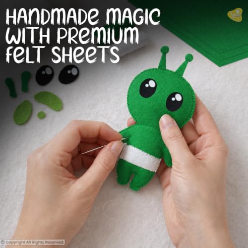 Image of Lakeer A4 Felt Sheets for Craft, Pack of 10, Dark Green, 1mm Thickness, 29.7 x 21 cm, Stiff Felt Fabric for DIY Sewing, Embroidery, Patchwork and School Projects