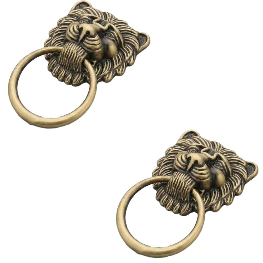 Lion Face Drawer Kadi Pull Handle/Cabinet Pull Handle/Modern Interior for Home Drawer Handle/Pack of 2 (Antique Finish)-image-5