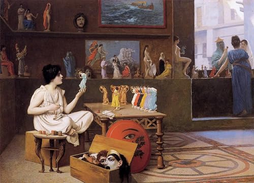 PSVDCTOO Reproducción de lienzo Pinturas Clásico Pintura Sobre Lienzo La pittura dà vita alla scultura Jean-léon para Regalo 60x90cm