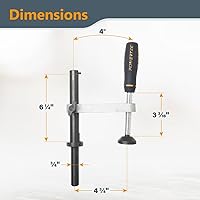 Vista 3 de POWERTEC 71530 Abrazadera de sujeción para banco de trabajo para carpintería, sujeción ajustable, abrazadera de banco para perro de 3/4 pulgadas