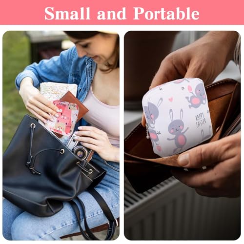 Image of 3 PCS Sanitary Pad Storage Bag Portable Period Bag for Teen Pads /Sanitary Napkins /Tampons, Sanitary Napkin Storage Bags First Period Gifts for School, Hygiene Bags Travel Containers (Pink,Grey, Blue)