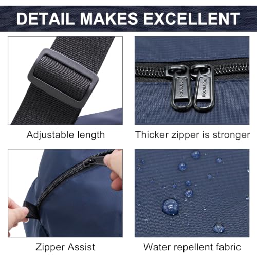 Image of HOLYLUCK Foldable Travel Duffel Bag For Women & Men Luggage Great for Gym - large navy blue